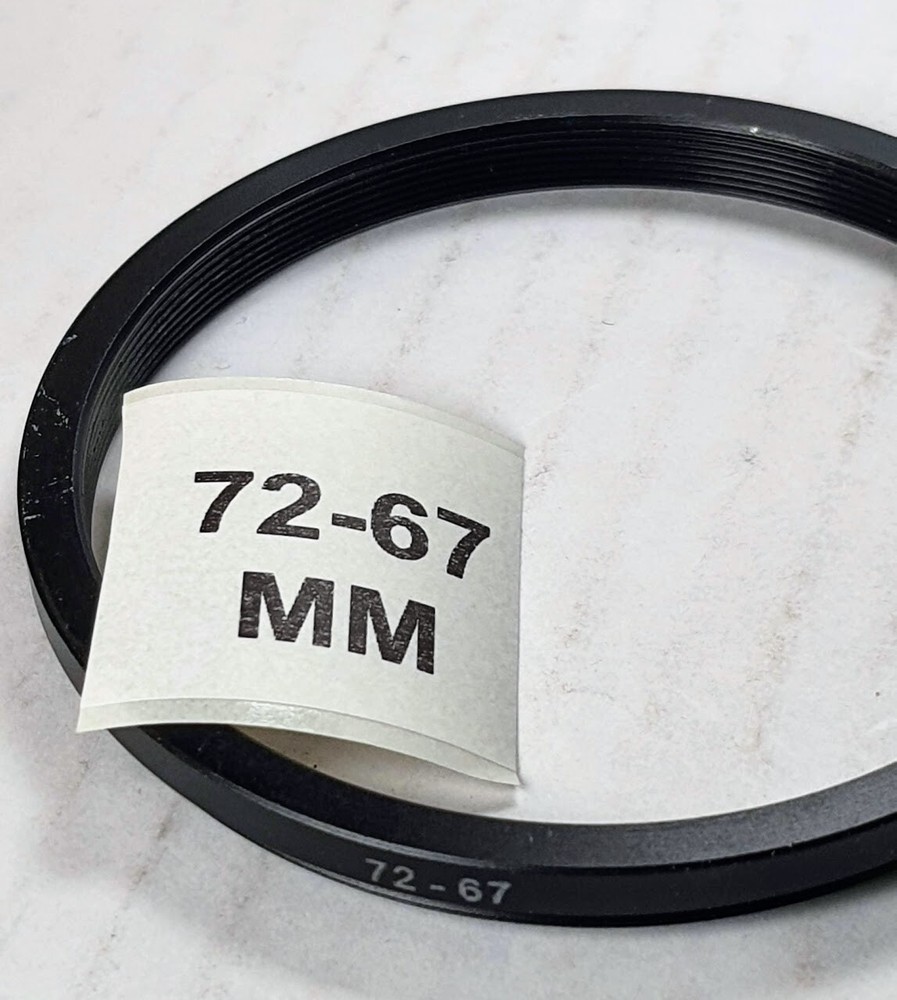 72-67mm Step-Down Lens Filter Converter Adapter Ring 72mm-67mm Metal E72 to E67