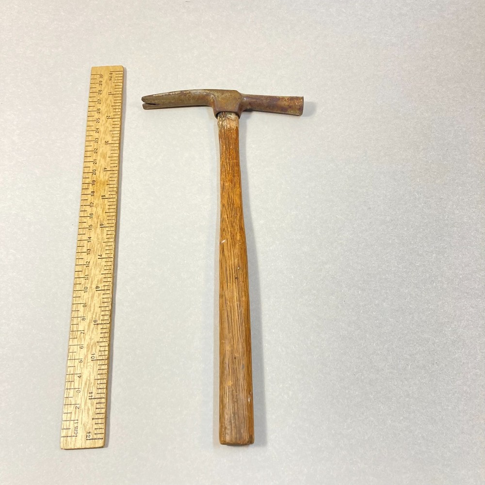 Vintage Hammer Pattern Maker Nail Puller 11" Wood Handle