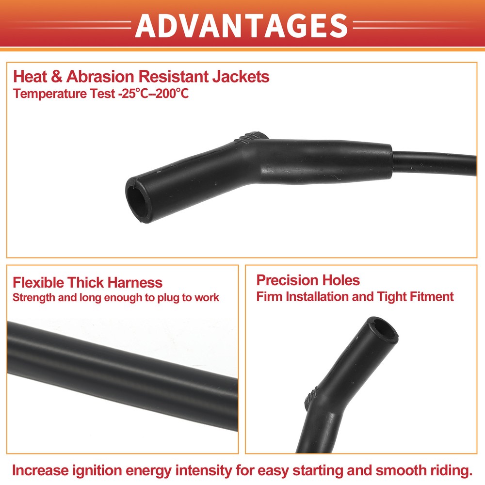 Pack (1) Spark Plug Wire Ignition Coil Cable for Ford E-150