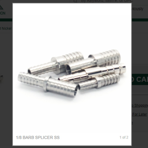 1/8 BARB SPLICER SS # 9107