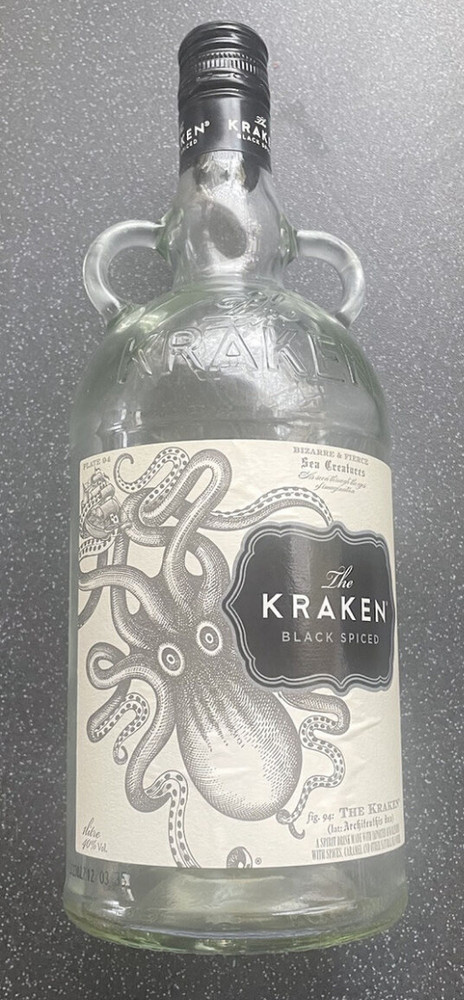 Kraken Rum Bottle UsedEmpty 1L For Crafting / Upcycling - multiple available