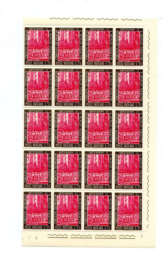 Vatican MNH Half Pane 55lire Religion   H161