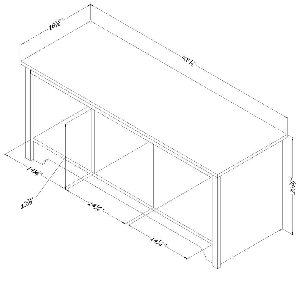 South Shore Vito Cubby Storage Bench, Pure White