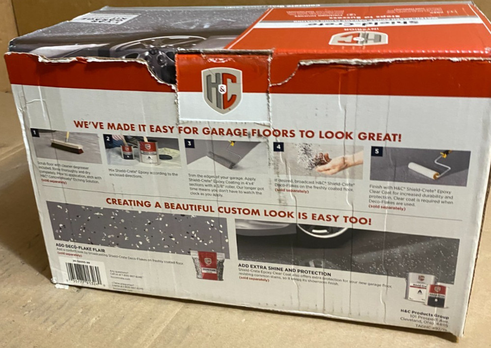 GRAY Shield-Crete Water-Based Epoxy ONE Car Garage Floor Coating
