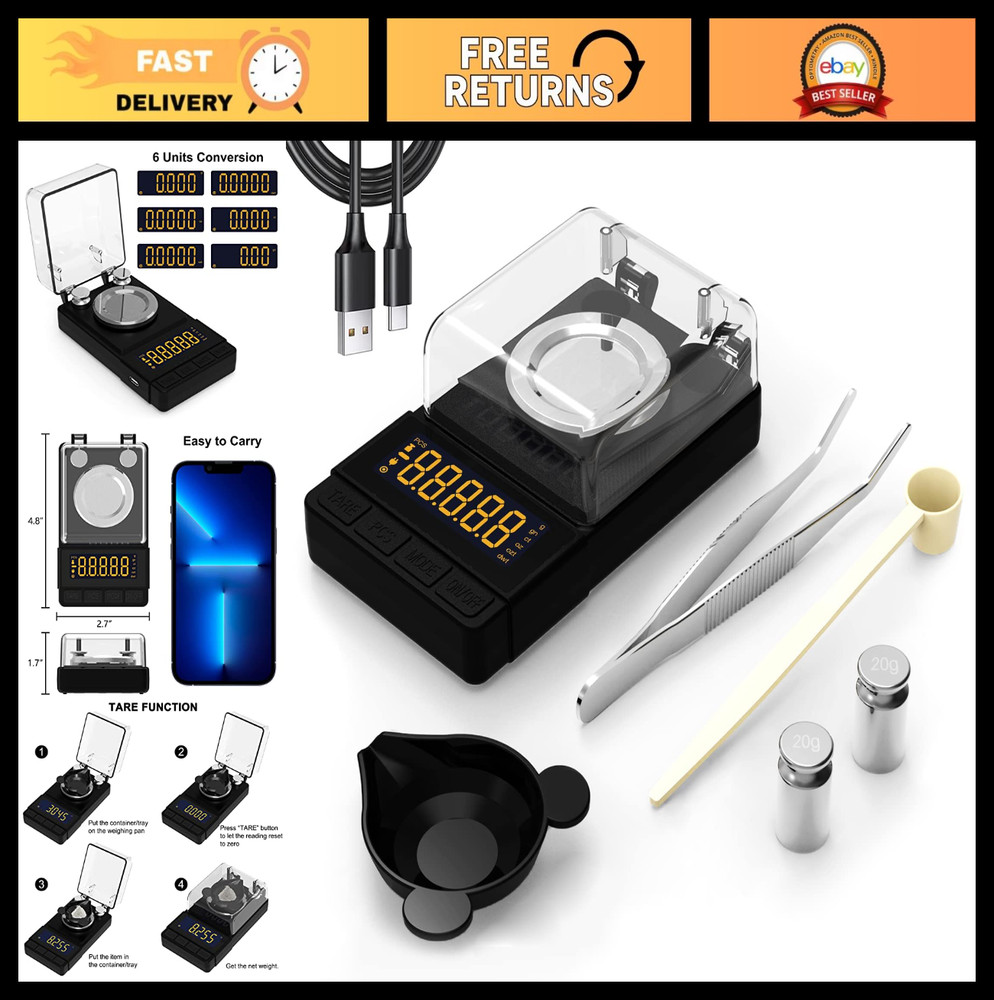 Digital Milligram Scale 50g/0.001g - Compact Precision Scale with Calibration We