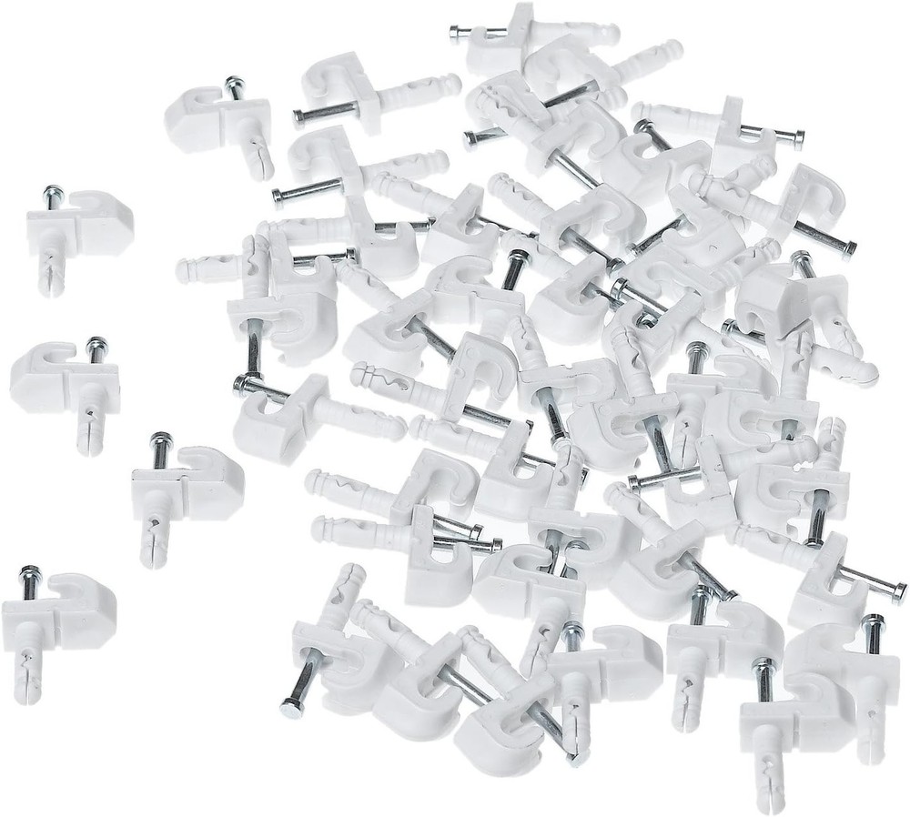 Quick-Install 48-Pack White Wall Clips for Wire Shelving - Strong Plastic