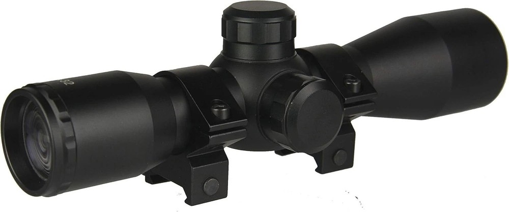4x32 Compact Hunting Crossbow Scope with Multiple Range Reticle - Black