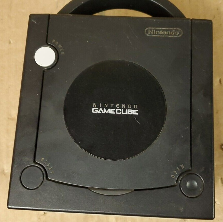Nintendo GameCube Black Console With Controller & Hookups Tested & Working