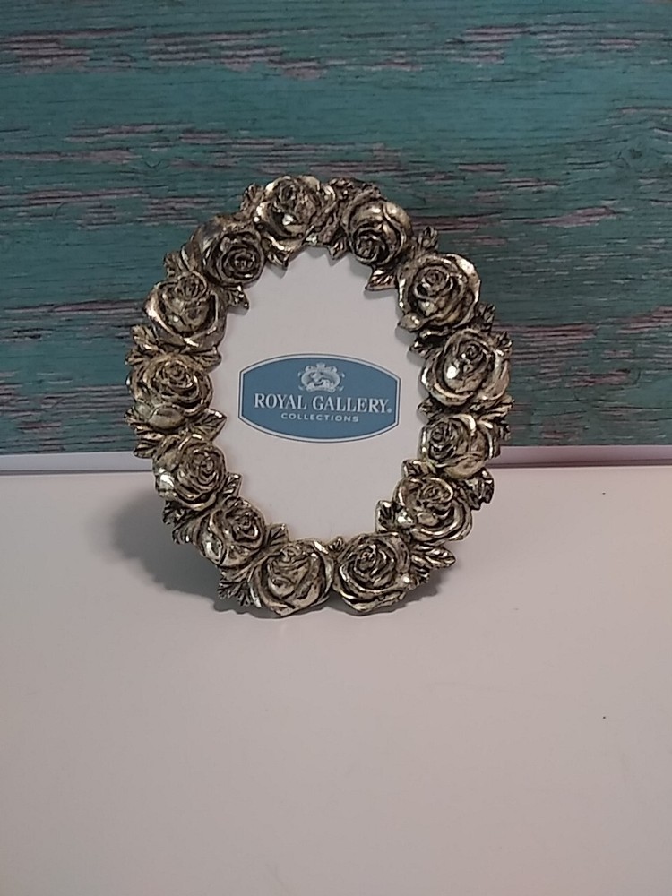 Vintage Silver Plated Frame With Roses