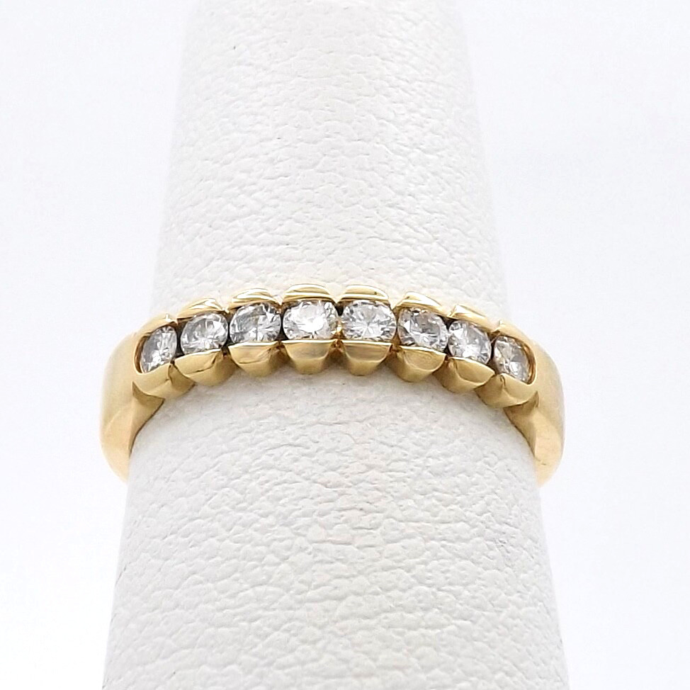 Solid 18k Gold Natural Diamond Fishtail Setting Wedding Band Anniversary Ring