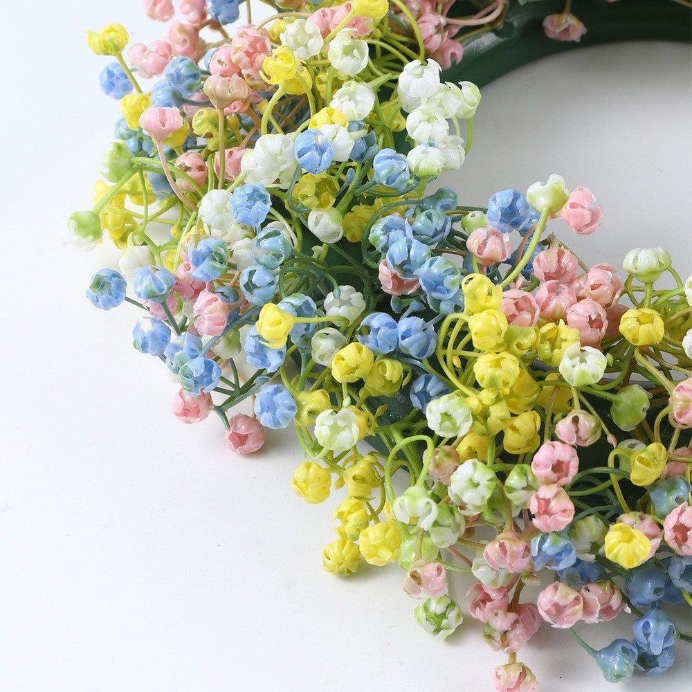 Artificial Wreath for Easter Spring Decor with Plastic Eucalyptus Leaves