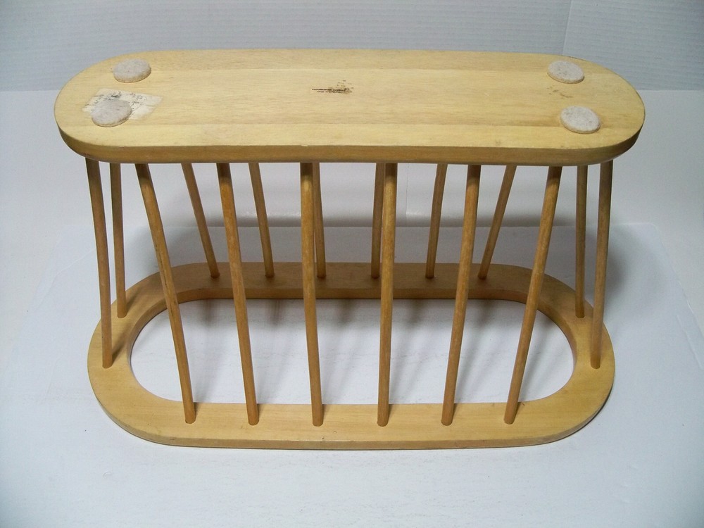 Wooden Magazine Rack, Worn Finish