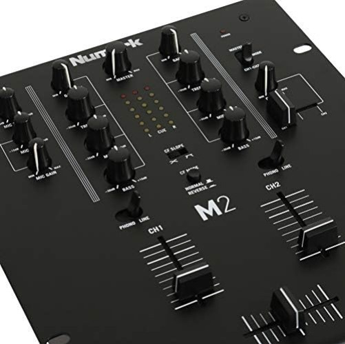 Professional 2-Channel DJ Mixer with Replaceable Crossfader & Microphone Input