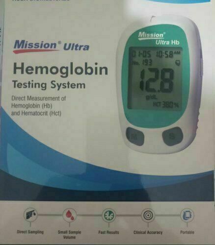 Mission ULTRA Digital Hb Hemoglobin Testing Meter with 60 TEST STRIPS