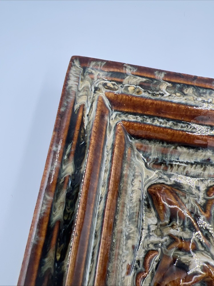 Decorative Square Rustic Ceramic Pottery Tile Wall Hanging