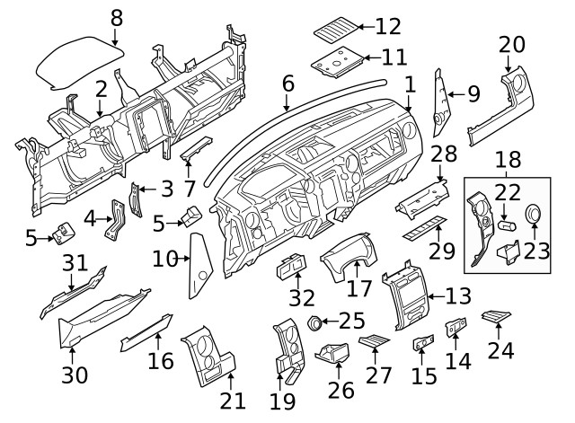 Genuine Ford Instrument Panel Bezel 9L3Z19C149AB