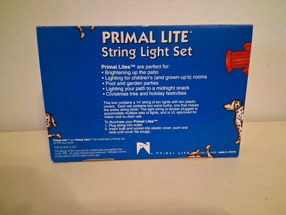 1993 Primal Lite HOT SPOTS Dalmations & Fire Hydrants Blow Mold String Lights
