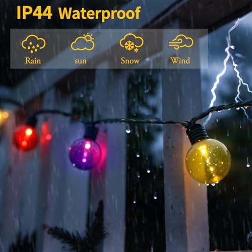 Solar String Lights Outdoor, 7Ft Globe Multicolor String 1 Pack-Colorful