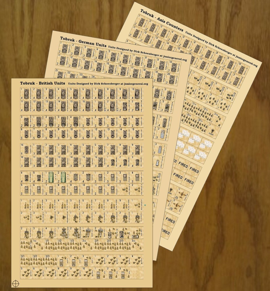 Tobruk (’75) Replacement Counters Double-Sided Die-Cut