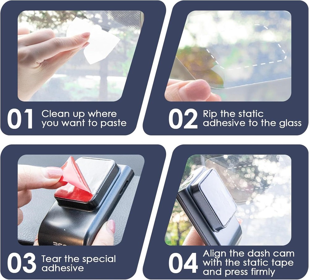 8Pcs Dashcam Windshield Sticker, Electrostatic Stickers for Dash Cam, 8-pcs
