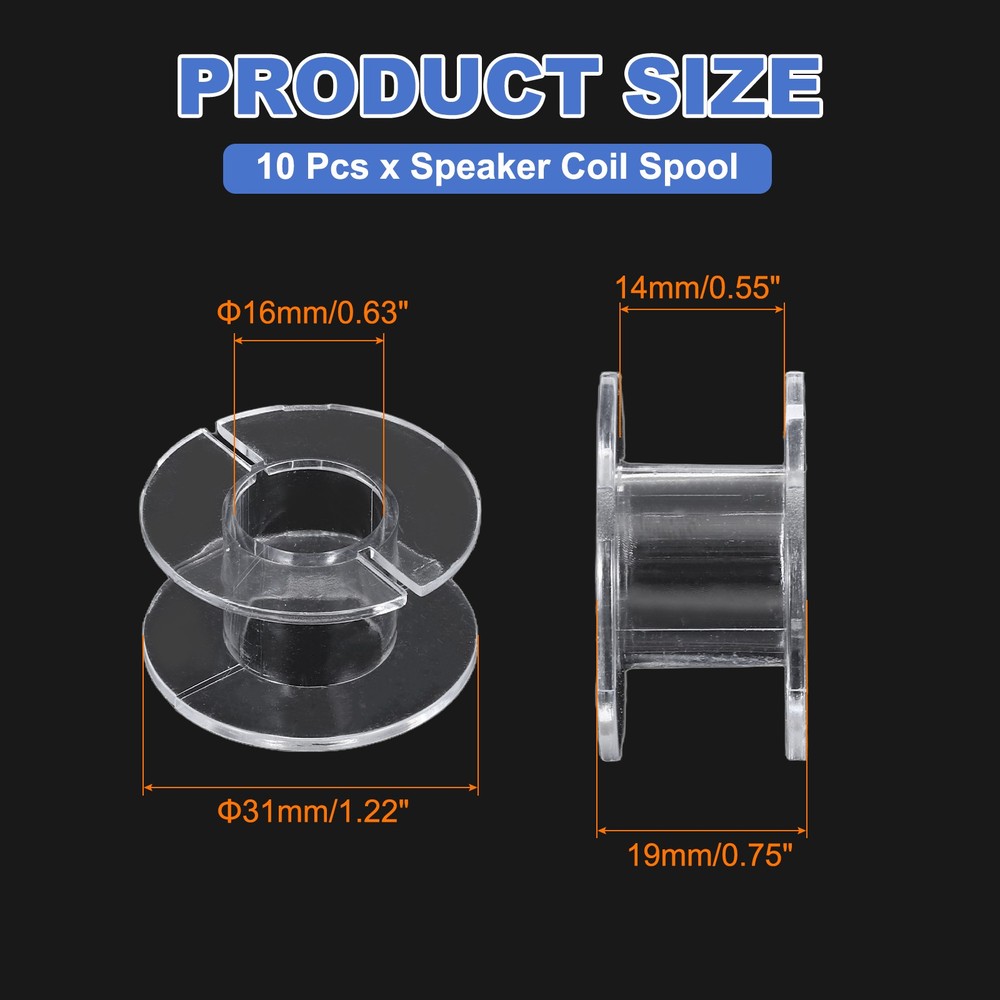 10pcs Speaker Crossover Bobbin Spools Coil, 31x18mm ABS Empty Spools