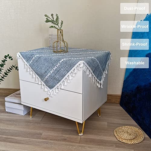 Rustic Bedside Square Small Tablecloth Striped 24" x 24" (Square) Blue