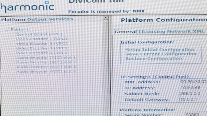 Harmonic DiviCom R-Ion-4 Multichannel MPEG-2 Encoder 4x AIC