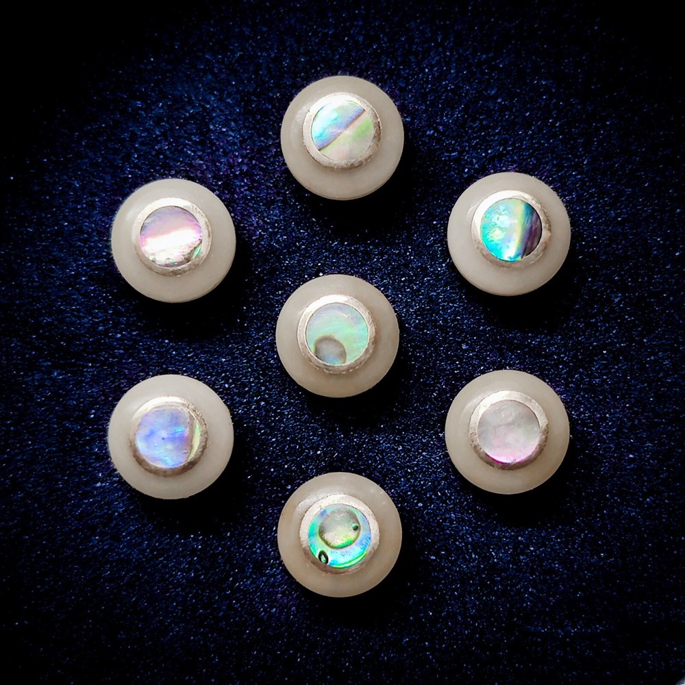 6x Guitar Pin Unbleached Bone Abalone shell Dot Luthier Bridge Nut Saddle H03