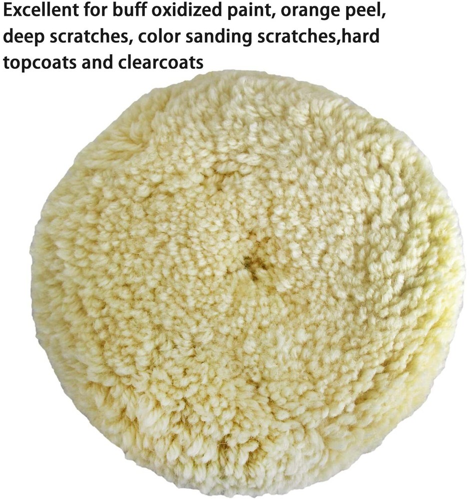 3"-7" wool buffing pads 100% Natural Wool Hook & Loop for Compound Cutting pad