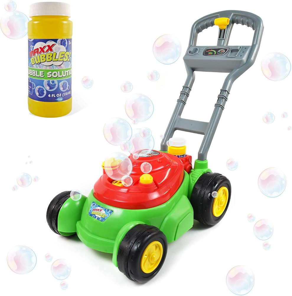 Maxx Bubbles Deluxe Bubble Lawn Mower Toy – Includes 4Oz Bubble Solution | Outdo