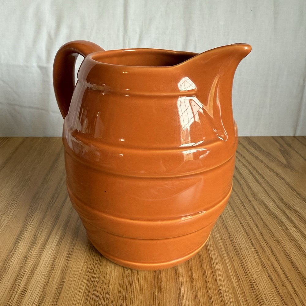 Stoneware Ceramic Pitcher With Handle 42 fl. oz. FTD Orange