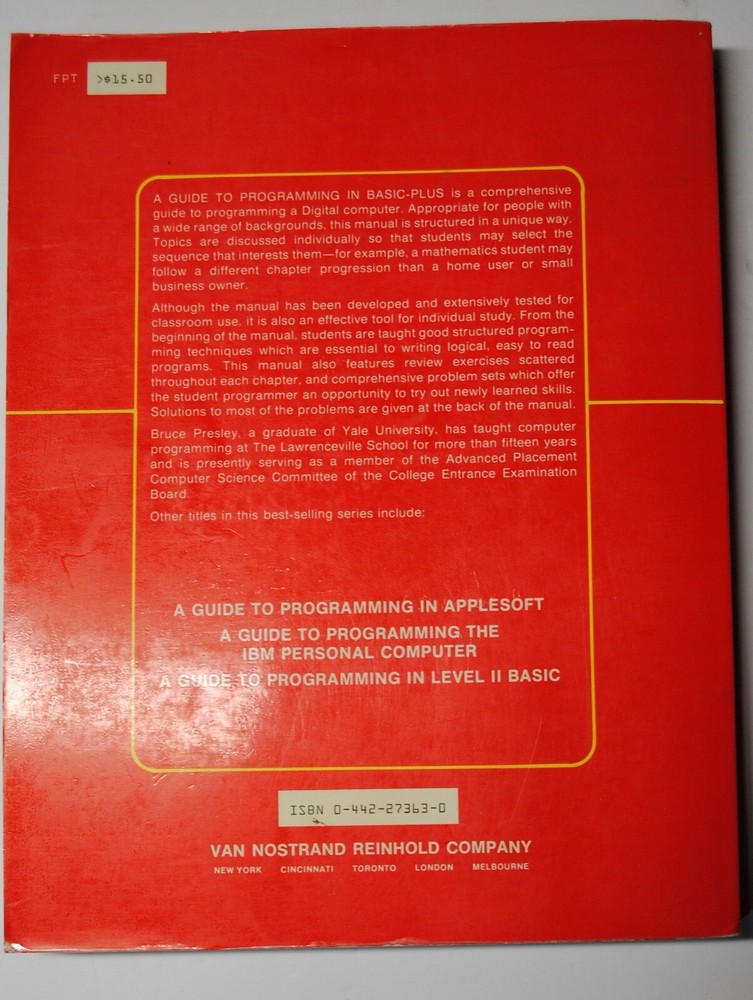 " A Guide to Programming in BASIC PLUS"