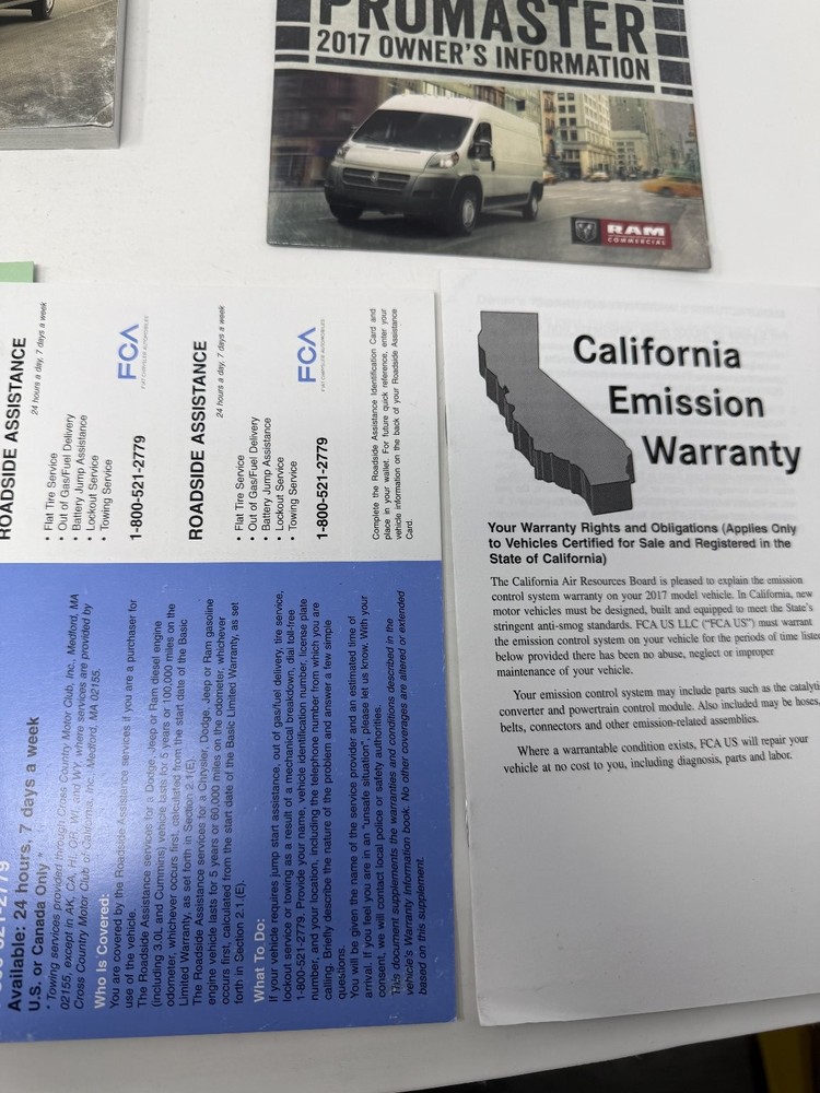 2017 RAM Promaster Owners Manual OEM Complete Set