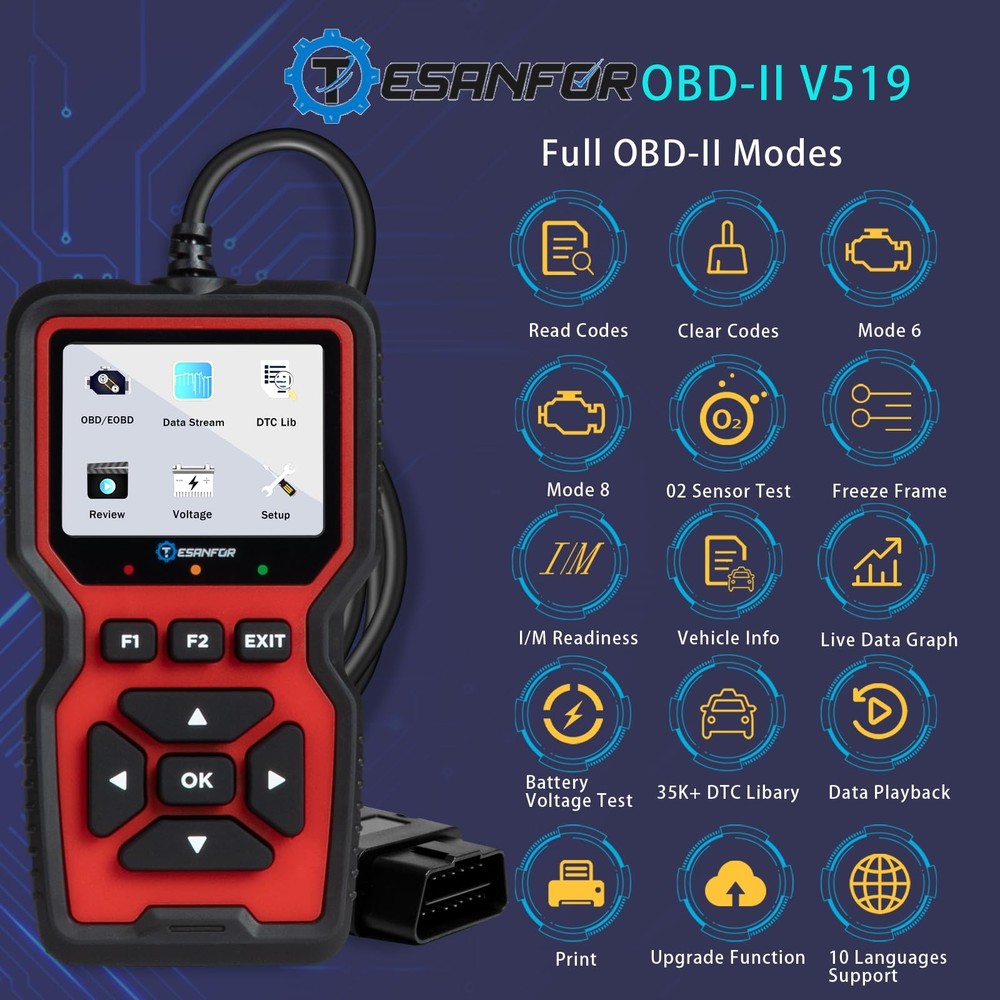 OBD2 Scanner Code Reader Car Diagnostic Tool Engine Fault Code Reader CAN Dia...