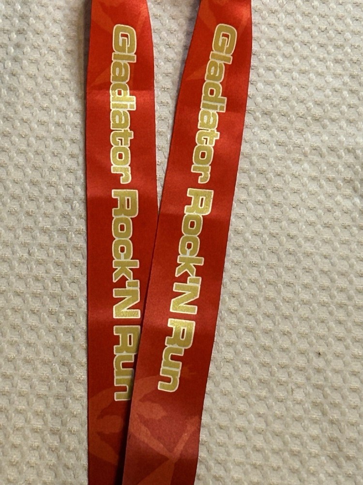 Gladiator Rock N Run - Finisher Medal and Lanyard Commit Crush Conquer 2016