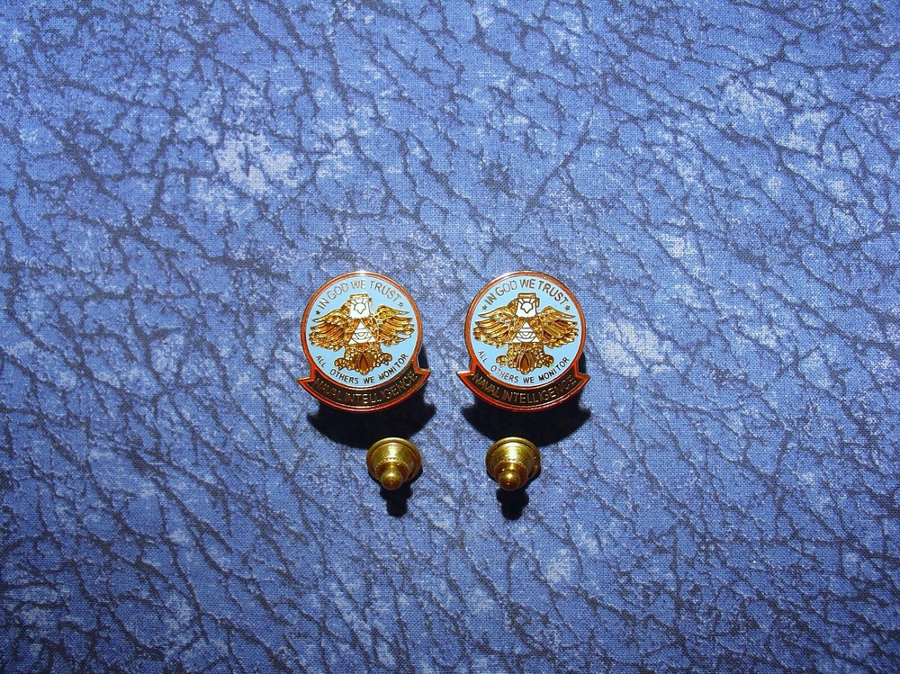 2 ~ US Naval Intelligence Lapel/Hat Pin Tie Tacks