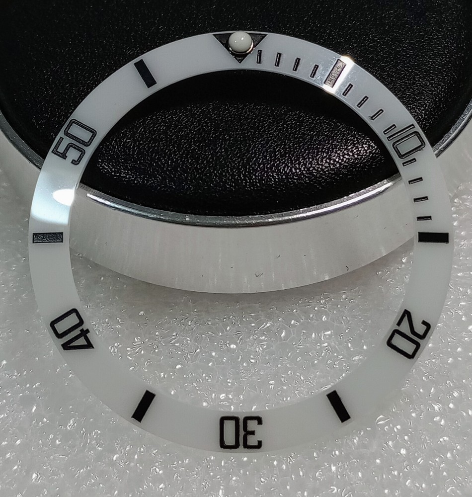 38mm WHITE BEZEL INSERT FOR SEIKO SKX007 MODS (SLOPED)