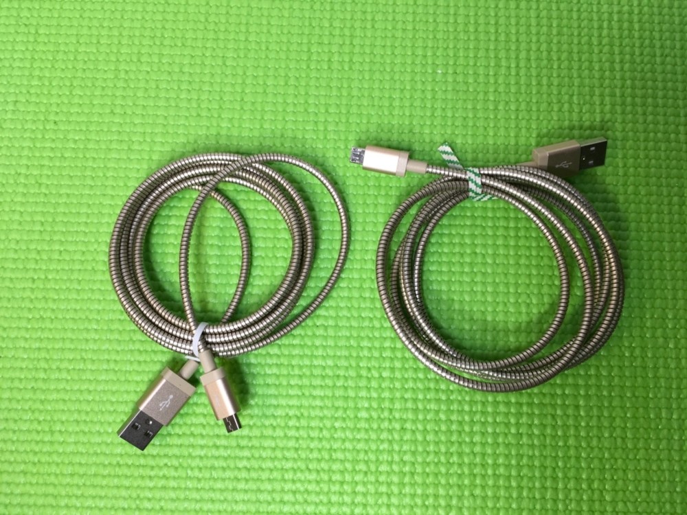 2x Blackweb USB Sync & Charge Cable With Micro-USB Connector 5ft Flexible Metal