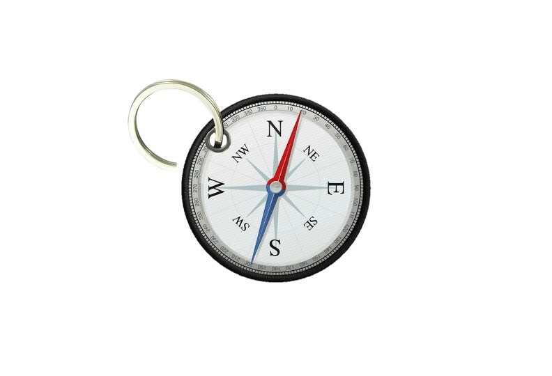 Keychain Round Printed Double-Sided Compass R2