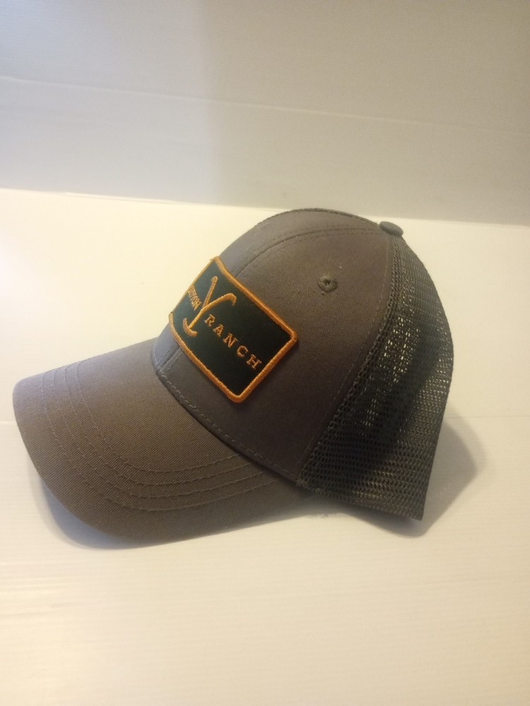 Yellowstone Dutton Ranch Emblem Patch Adjustable Trucker Hat Grey