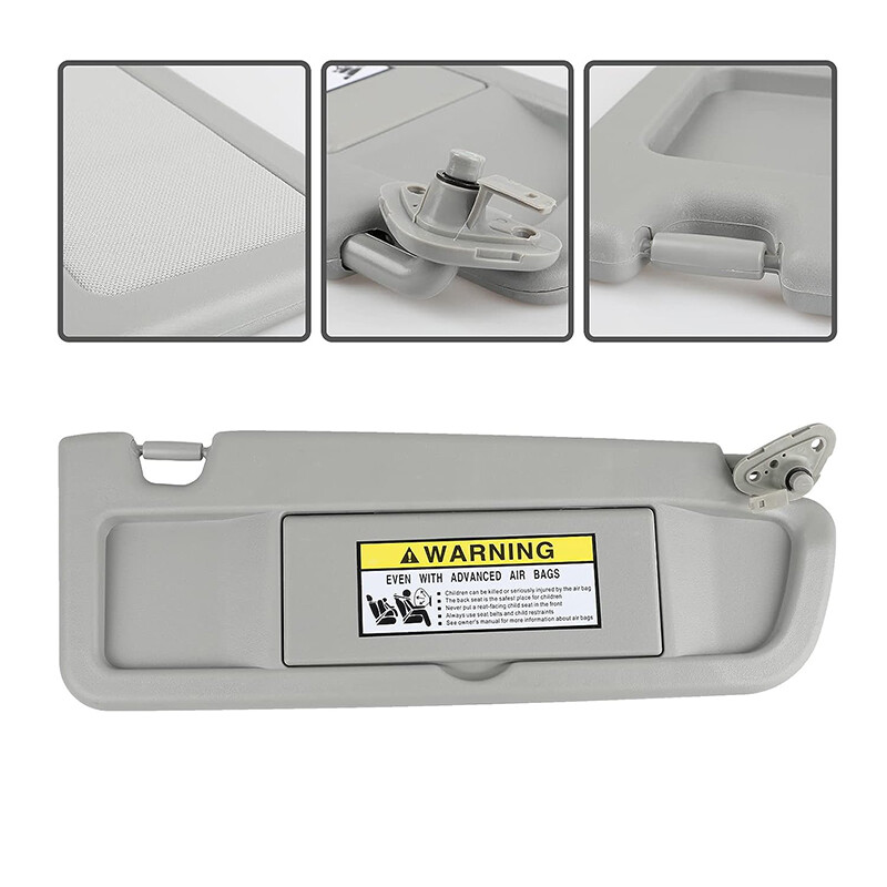 Pair Driver & Passenger Side Light Gray Sun Visor For 2006-2011 Honda Civic