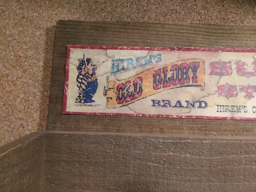 Hirems Old Glory Shugar Sticks Old wood candy box