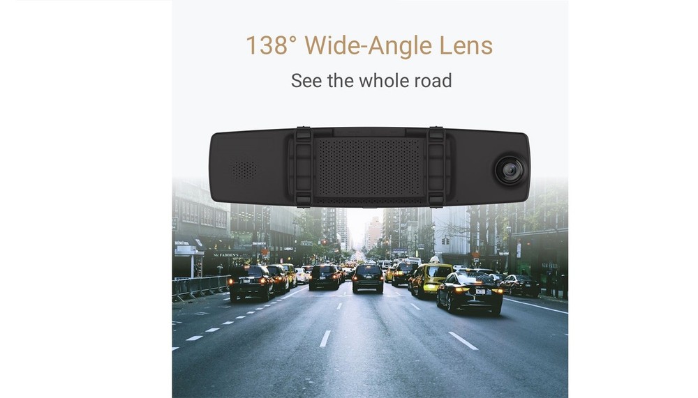 🚘🚚YI Mirror Dash Cam Dual Dashboard Camera Recorder Touch Screen Front Rear HD