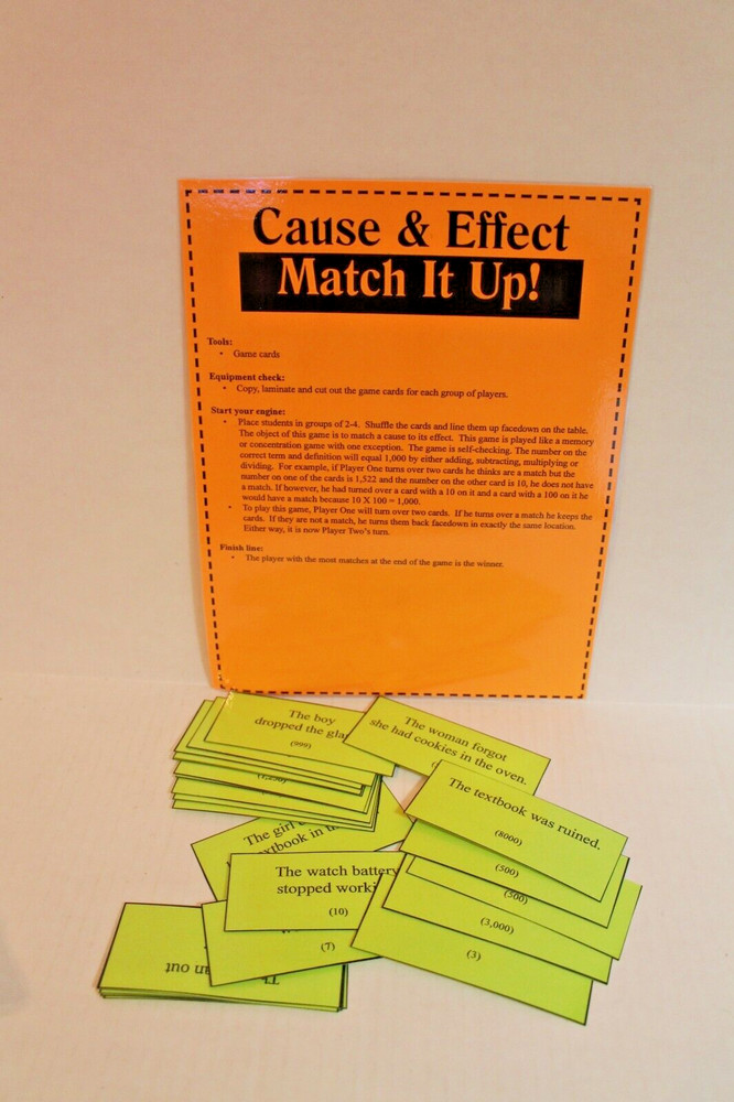 Cause & Effect Reading Game for Grades 3-5 Group Student Language Arts Game