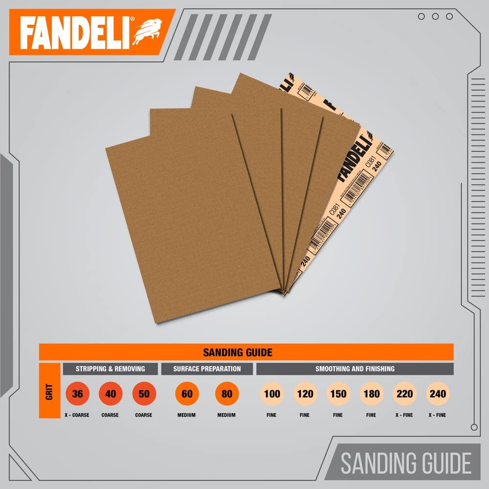 060 Grit Multipurpose Sandpaper Sheets, Brown , 9" x 11", 25-Sheet