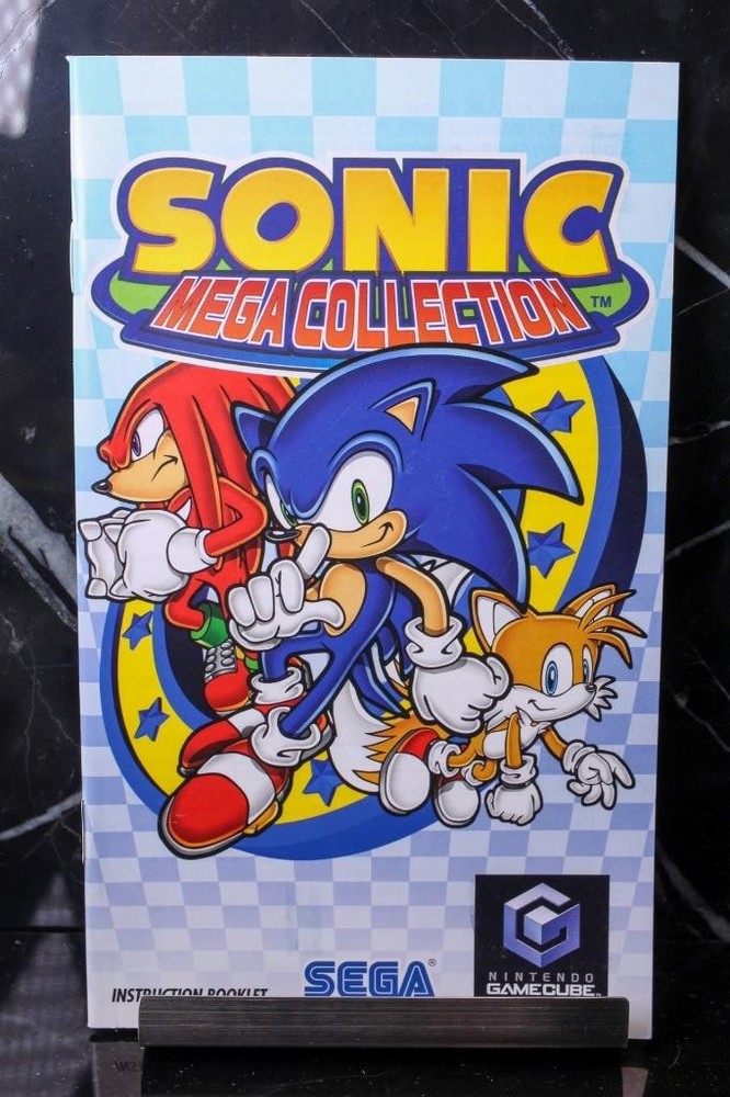 NO GAME- Sonic Mega Collection Authentic MANUAL ONLY! Nintendo GAMECUBE