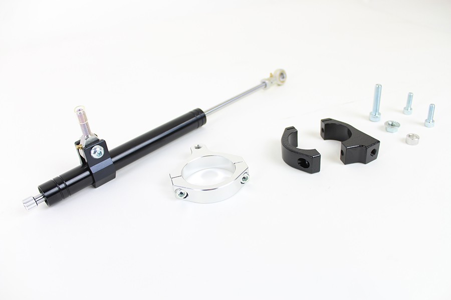 Black Fork Steering Damper Kit for Harley-Davidson