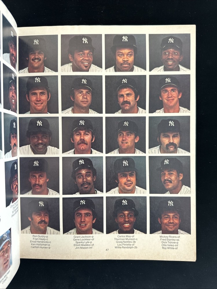 1976 World Series Program Game 3 Reds @ Yankees w/ Yankees Insert - Scored - EX