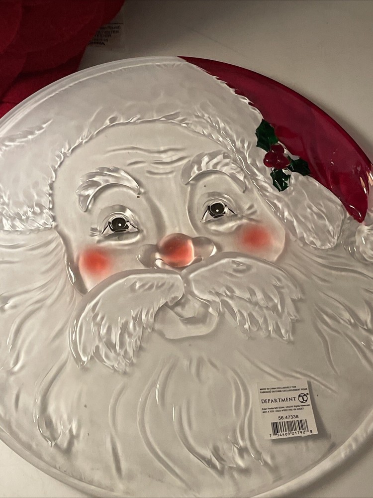 Dept 56 Plastic Santa Platter 12”