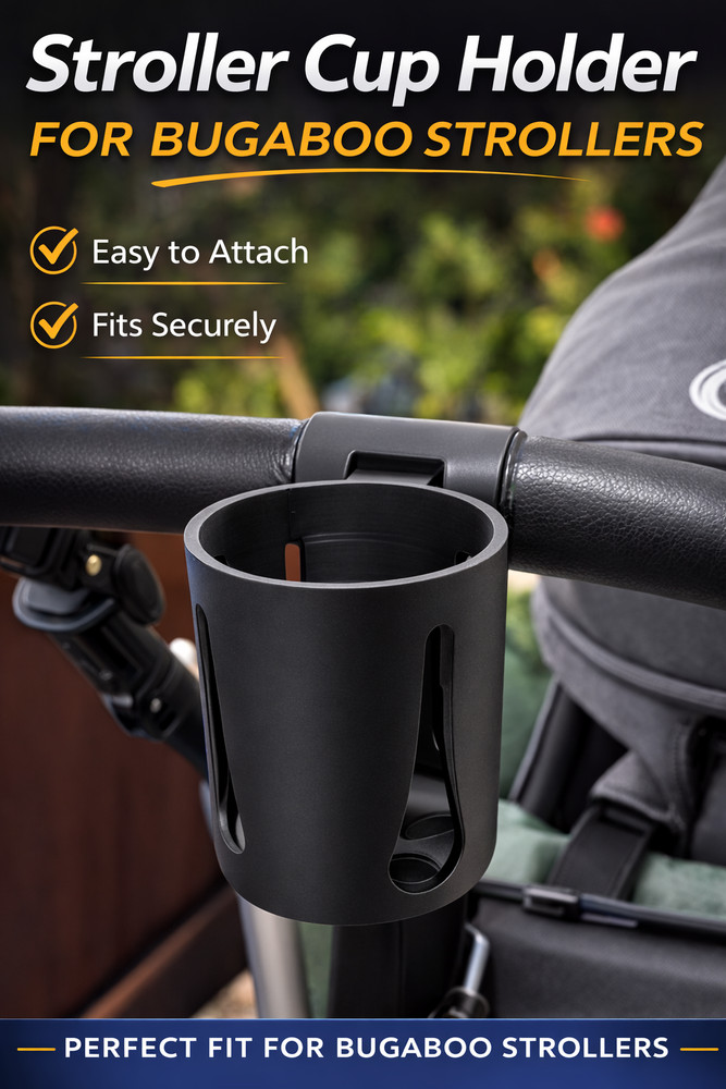 Baby Bottle & Water Bottle Holder for Bugaboo strollers – Quick Installation